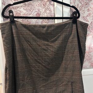 Old Navy Brown and Black Plaid Skirt